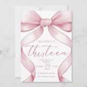 13th birthday invitation girl Pink Coquette Invite (Devant)