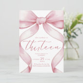 13th Birthday Invitation Pink Coquette Invite Girl (Debout devant)