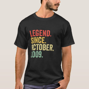 13th Birthday Legend Since October 2009 13 Years T-shirt
