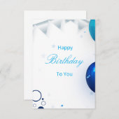 13th Birthday Navy Blue and Gold Balloons Confetti Kaart (Voorkant / Achterkant)