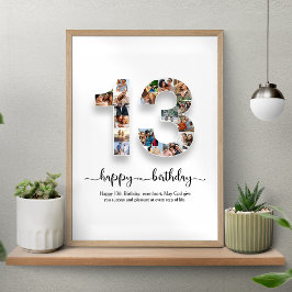 13th Birthday Photo Collage Poster