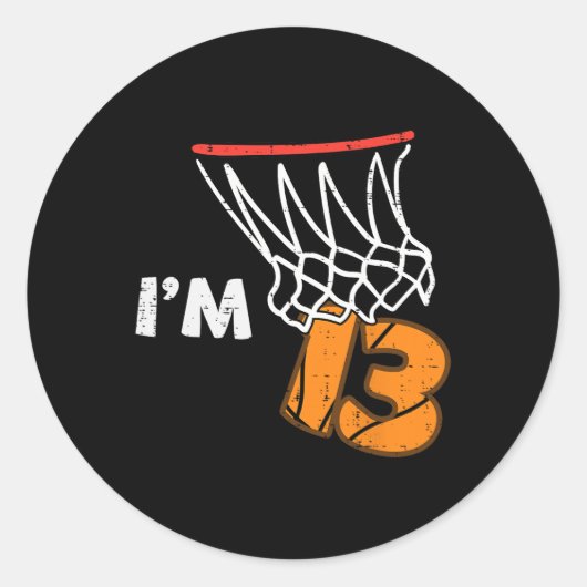 13th Birthday Sketll Im 13 Thirteen Year Old Bday Ronde Sticker (Voorkant)