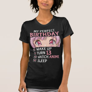 13th Birthday Watch Anime 13 Years Old Anime Teen T-shirt