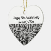 13th Wedding Jubileum, Lace Jubileum Keramisch Ornament (Links)