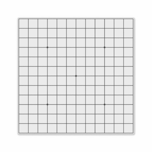 13x13 Goban Transparant  14"x14"overdrukplaatje Sticker (Voorkant)
