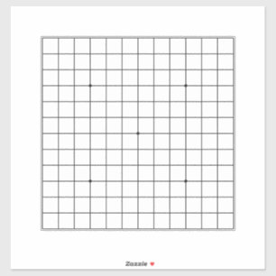 13x13 Goban Transparant 14"x14"overdrukplaatje Sticker