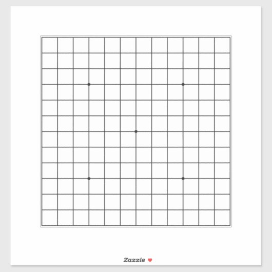 13x13 Goban Transparant  14"x14"overdrukplaatje Sticker (Vel)