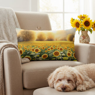 13x21 Coussin décoratif tournesol jaune coucher de