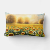 13x21 Gele Zonnebloem Zonsondergang Accentkussen Kussen (Voorkant)