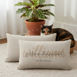 13x21 roestkleurig kussen met eigen tekst voor de 