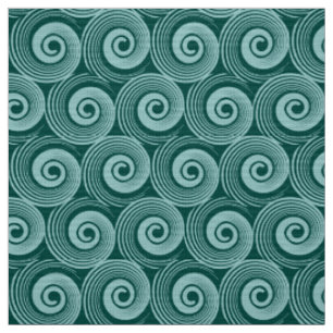 140216 Spirals - Lt Blue Green op Donkergroen Stof