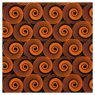 140216 Spirals - Sinaasappel op zwart Stof