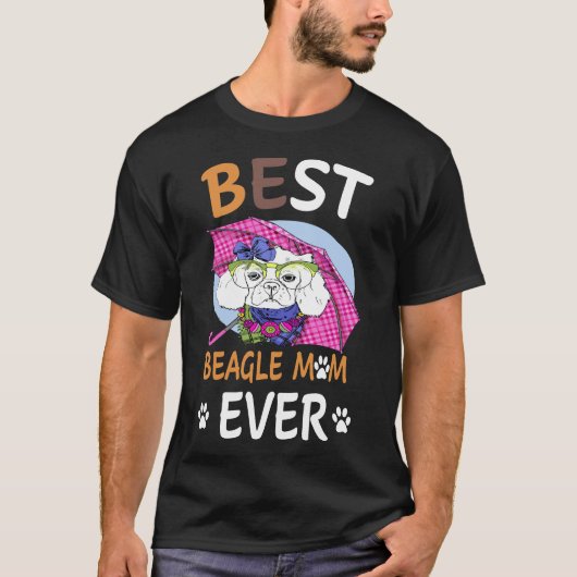 141 Beste Beagle-moeder ooit T-shirt (Voorkant)
