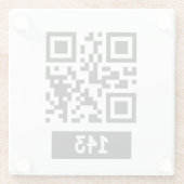 143 geheim QR codebericht, decodeer het en zeg het Glazen Onderzetter (Achterkant)