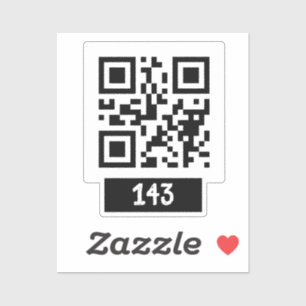 143 geheim QR codebericht, decodeer het en zeg het Sticker