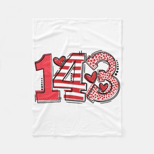 143 Love Code 2025 Design For Expressing Affection Fleece Deken (Voorkant)