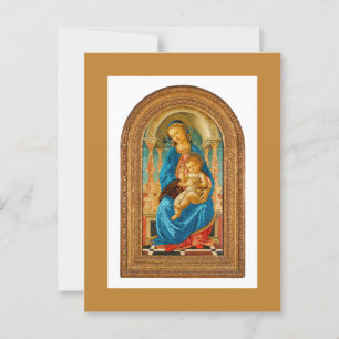 1470 Botticelli Madonna en kind op de troon Briefkaart