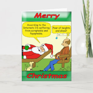 1478 Kerstman heeft fobieën kerstkaart Kaart
