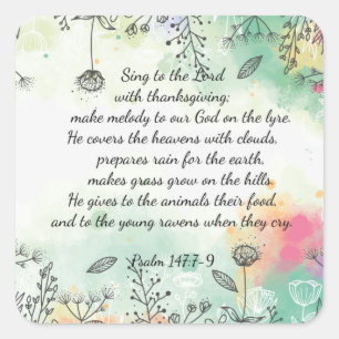 147 psalm vierkante sticker