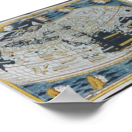 1482 Oudere Wereldkaart Poster (Hoek)