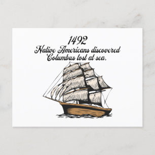 1492 Columbus ontdekt verloren bij zee Briefkaart