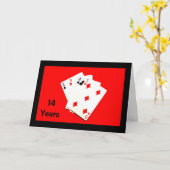 14 Ans C'est Énorme ! Carte d'Anniversaire (Fleur jaune)