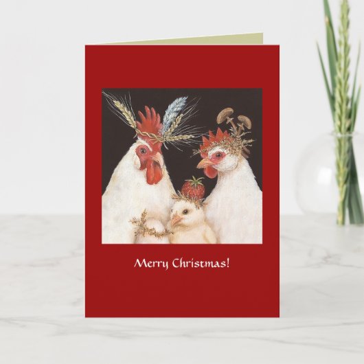 (#14) Carte de Noël de la famille du poulet (Devant)