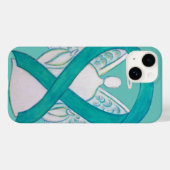 14 coque iphone d'angle de ruban turquoise pour la se (Verso (horizontal))