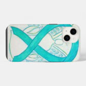 14 coque iphone d'angle de ruban turquoise pour la se (Verso Horizontal)