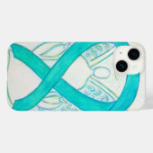 14 coque iphone d'angle de ruban turquoise pour la se (Verso (horizontal))