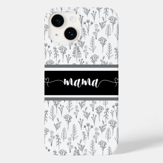 14 Coque iphone noir et blanc pour maman (Verso)