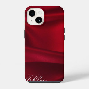 14 Coque pour iPhone en soie rouge   Satin Illusion