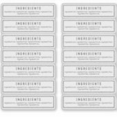 14 Étiquettes d'ingrédients clairs 2,9 X 1,15 Pouc (Devant)