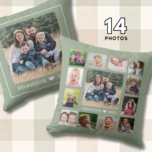 14 Familie Foto Collage Maak Je Eigen Salie Groen Kussen
