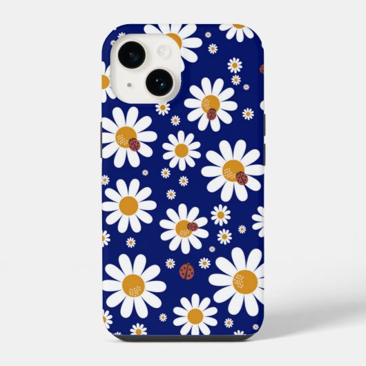 14 Fleur de Daisy bleue | Coque Case-Mate pour iPhone (Verso)