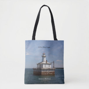 14 Foot Shoal Light over de hele canvas tas