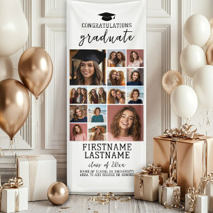 14 Foto Collage Afstuderen Modern Minimaal Wit Spandoek