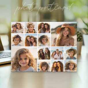 14 Foto Collage - Modern Minimaal Wit Briefkaart