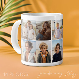 14 foto-collageraster - minimaal modern wit extra grote beker