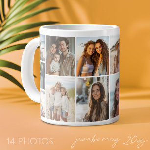 14 foto-collagerooster - minimaal modern wit extra grote beker