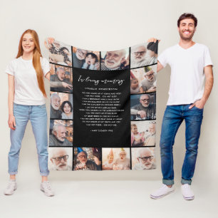 14-Foto in Loving Memory Name & Custom Quote Fleece Deken