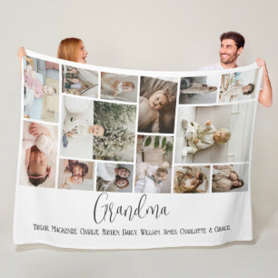 14 Fotocollage en tekst sjabloon gepersonaliseerd Fleece Deken