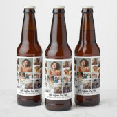 14 Fotocollage Raster - 2 Tekstvakken - zwart wit Bier Etiket (Flessen)