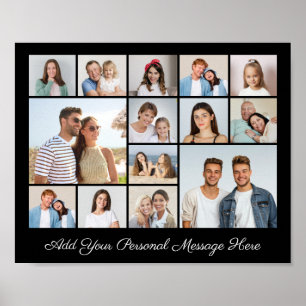 14 Fotocollage Voeg uw eigen groet toe Poster