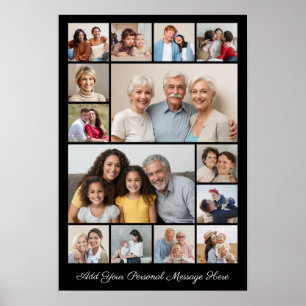 14 Fotocollage Voeg uw eigen groet toe Poster