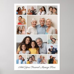 14 Fotocollage Voeg uw eigen groet toe Poster