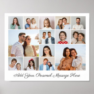 14 Fotocollage Voeg uw eigen groet toe Poster