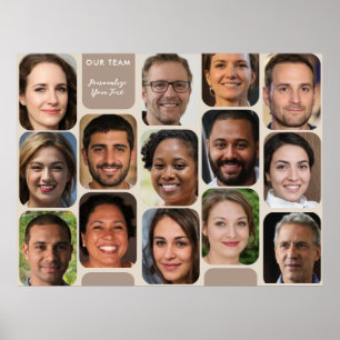 14 foto's maken Classy Taupe Modern Ons team Poster