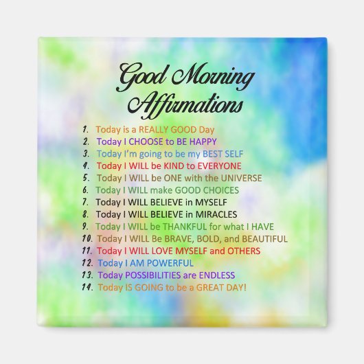 14 Good Morning Affirmations Magneet (Voorkant)
