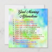 14 Good Morning Affirmations Magnetische Uitnodiging (Voorkant)